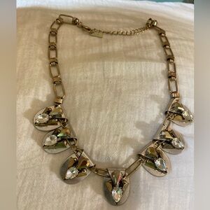 Jewelmint Jeweled with Stones Antiqued‎ Gold Tone Runway Necklace